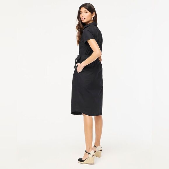 J Crew Factory NWT Short Sleeve Midi Shirtdress Size 2P (Petite) in Black - Picture 3 of 6
